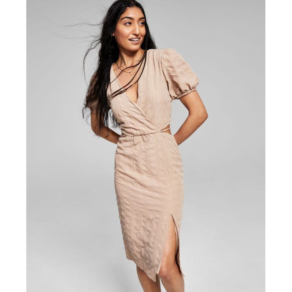 And Now This Women's Textured Cutout Midi Dress